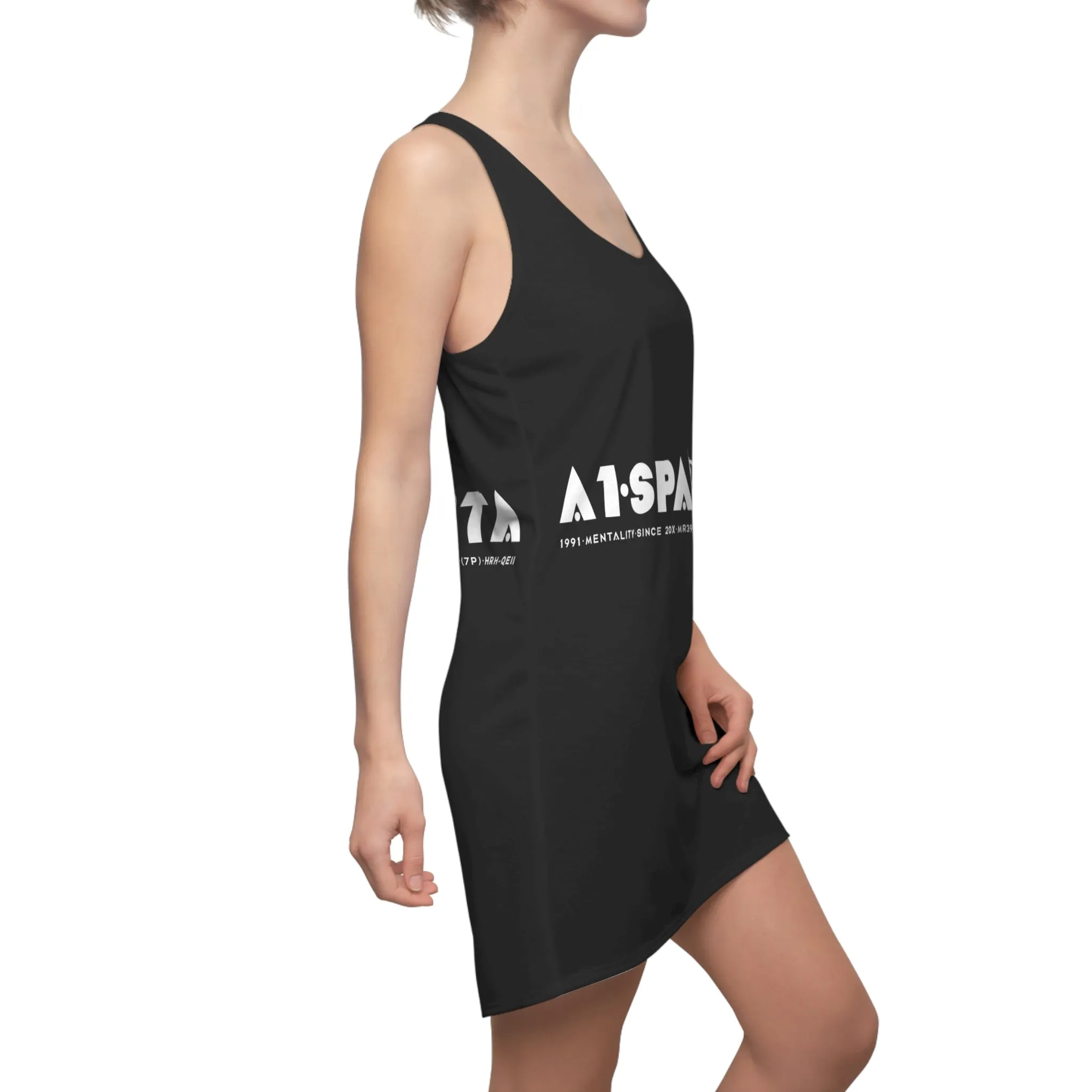A1- Peace Sparta Woman's Cut & Sew Racerback Dress (AOP)