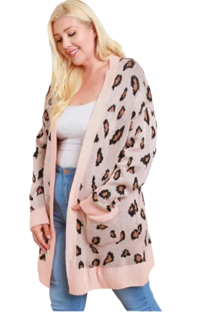 Animal Print Knit Cardigan