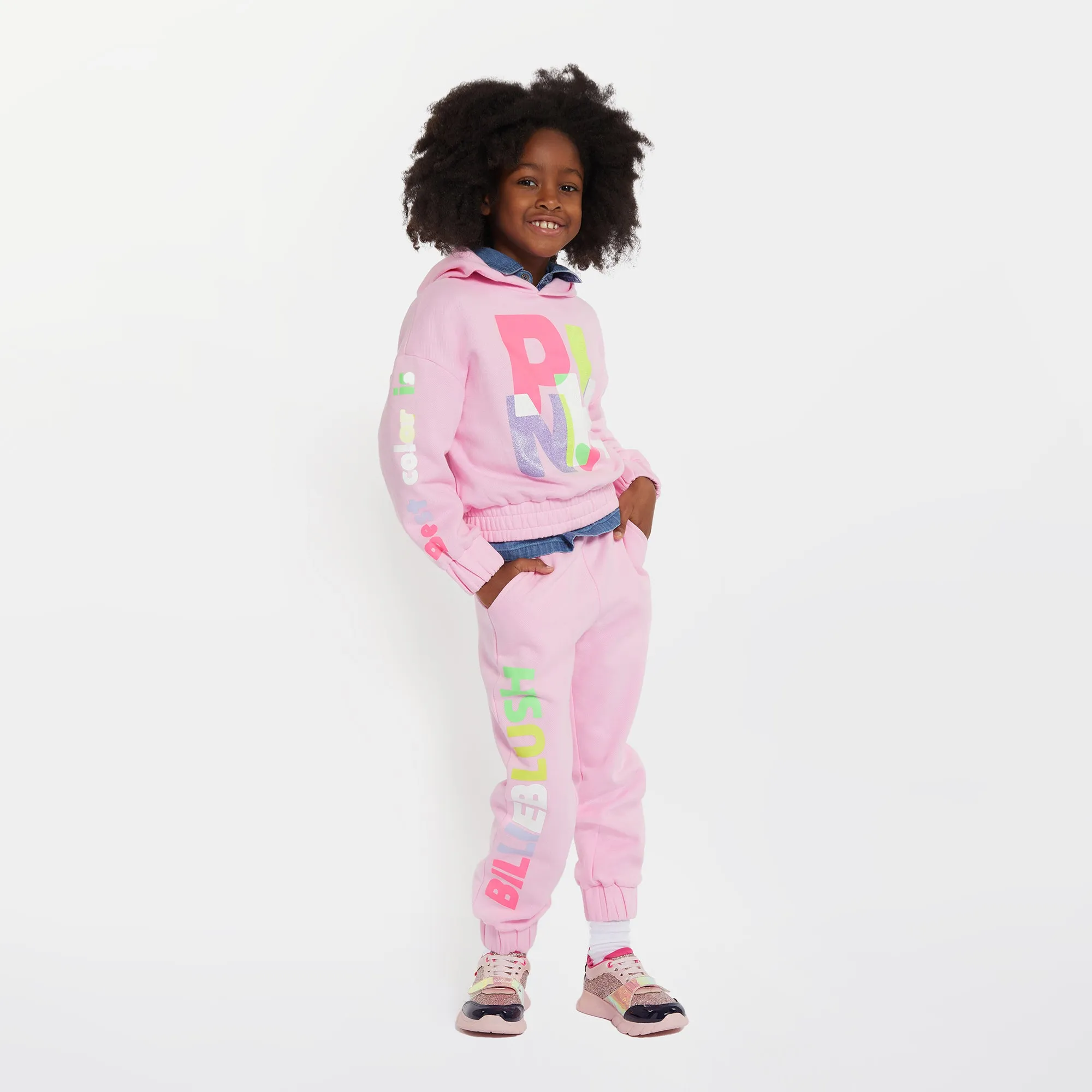 Billie Blush Girl's Pink Logo Fleece Sweatshirt