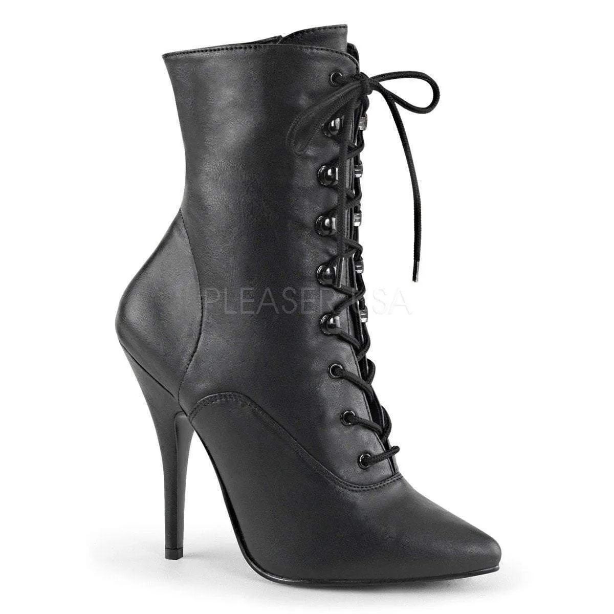 Black Lace Up Ankle Boots