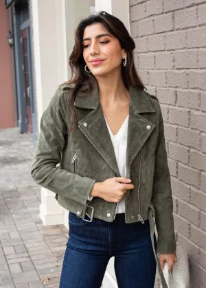 Blank NYC Faux Suede Moto Jacket - Herb-***FINAL SALE***