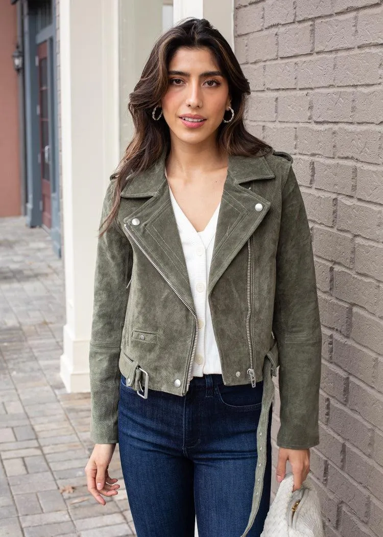 Blank NYC Faux Suede Moto Jacket - Herb-***FINAL SALE***