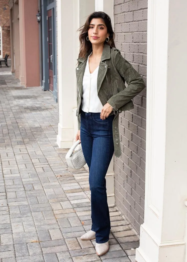 Blank NYC Faux Suede Moto Jacket - Herb-***FINAL SALE***