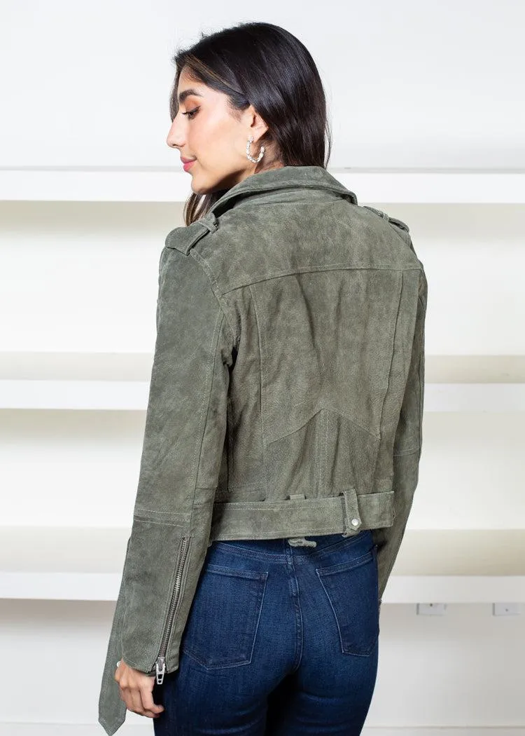 Blank NYC Faux Suede Moto Jacket - Herb-***FINAL SALE***