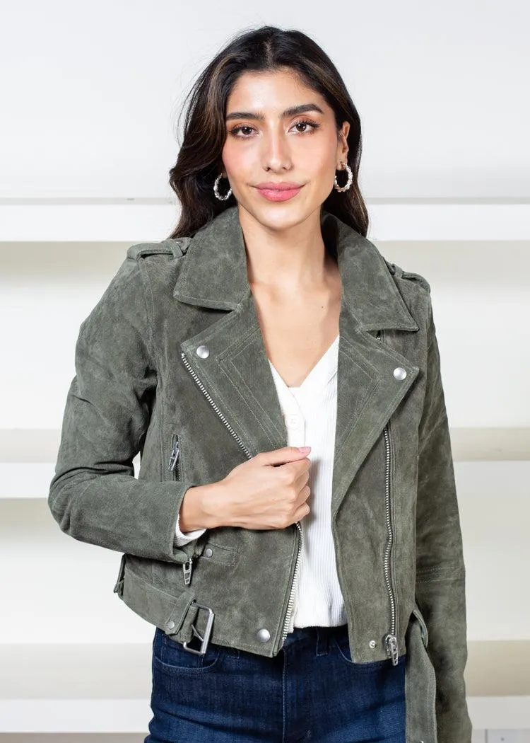Blank NYC Faux Suede Moto Jacket - Herb-***FINAL SALE***