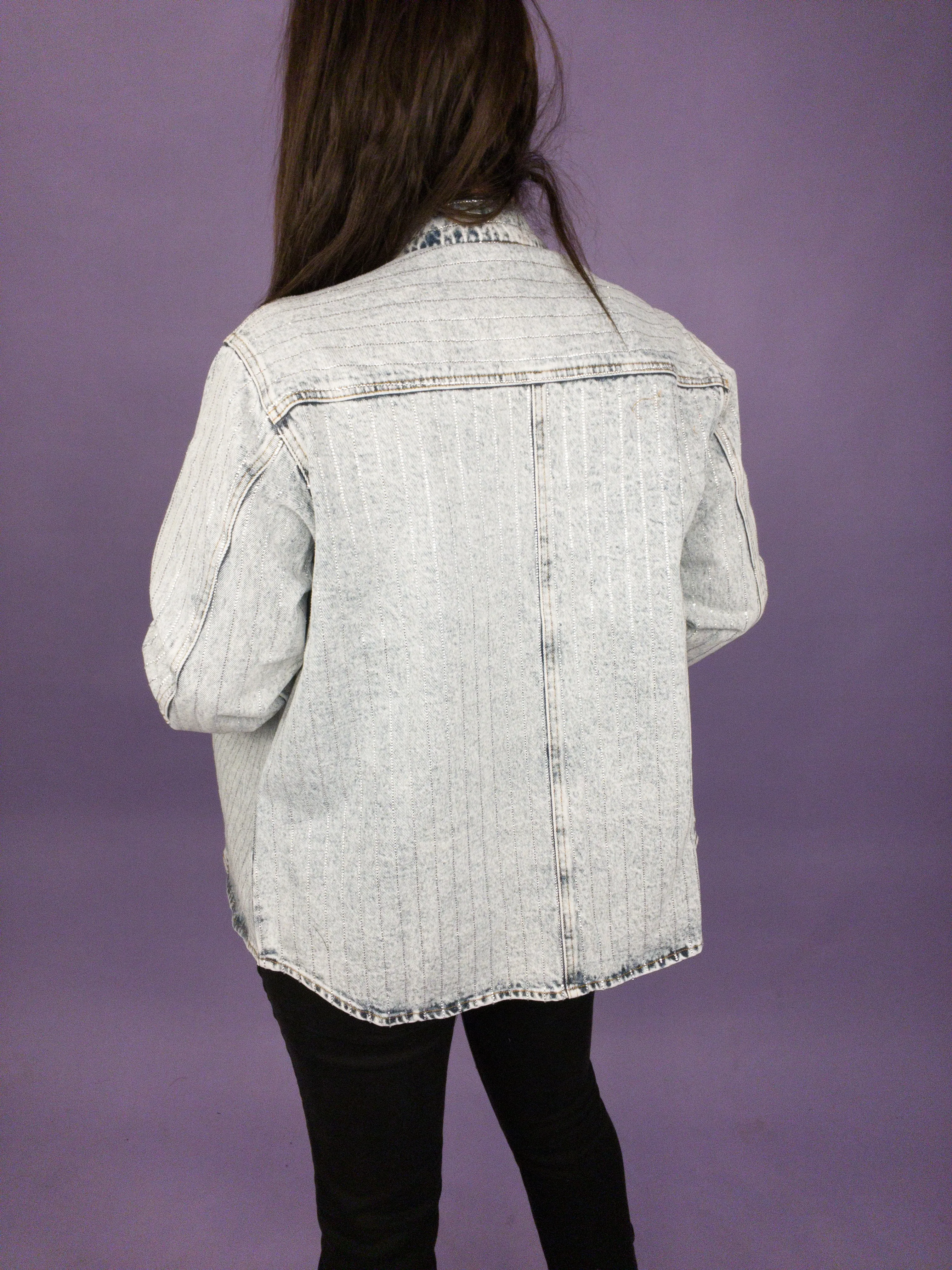 Blue B - Sparkle Stone Stripe Denim Jacket