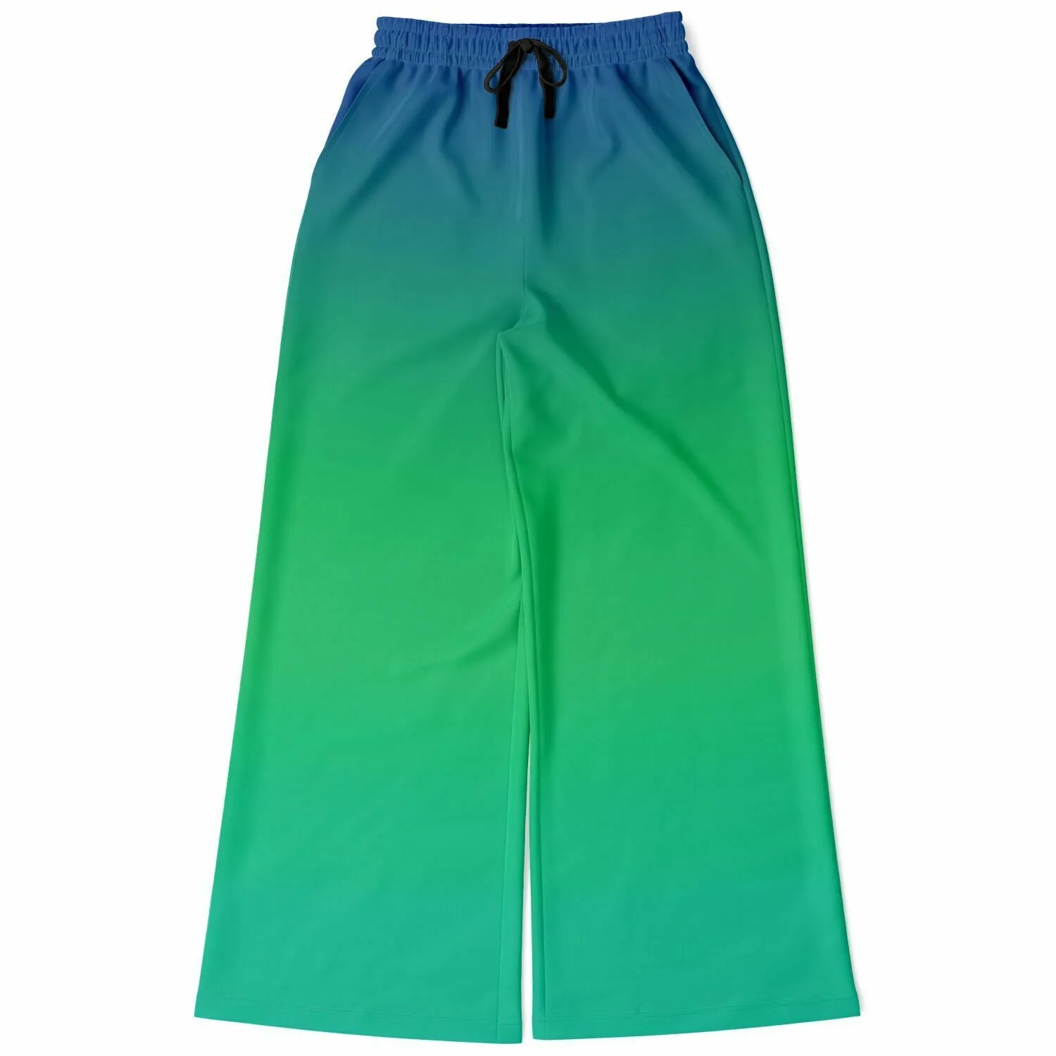 Blue green Ombre Athletic Flare Jogger Pants