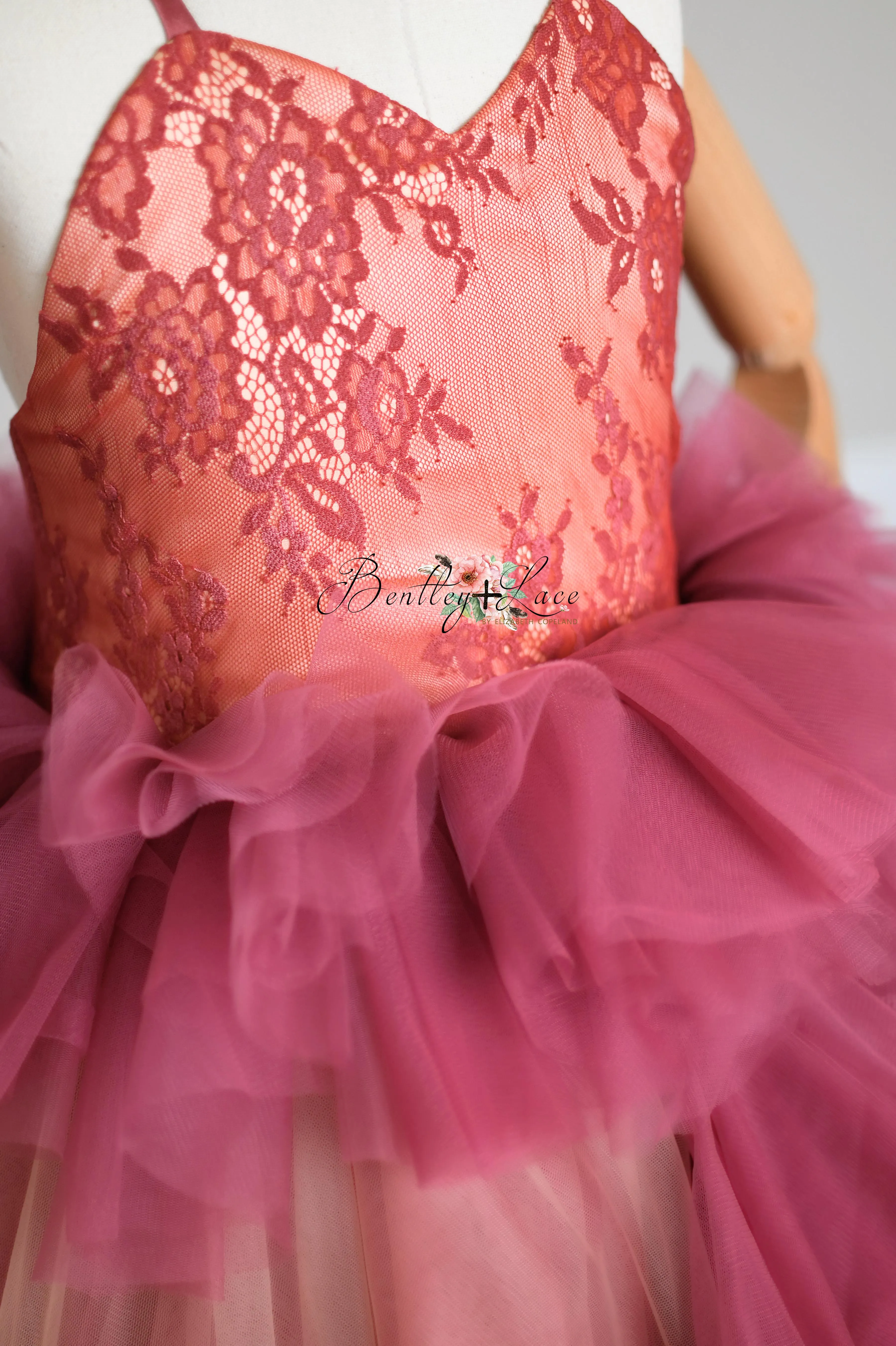 Blush Blossom - Floor Long Couture Rental Gown  (6 year-Pettie 8 year)
