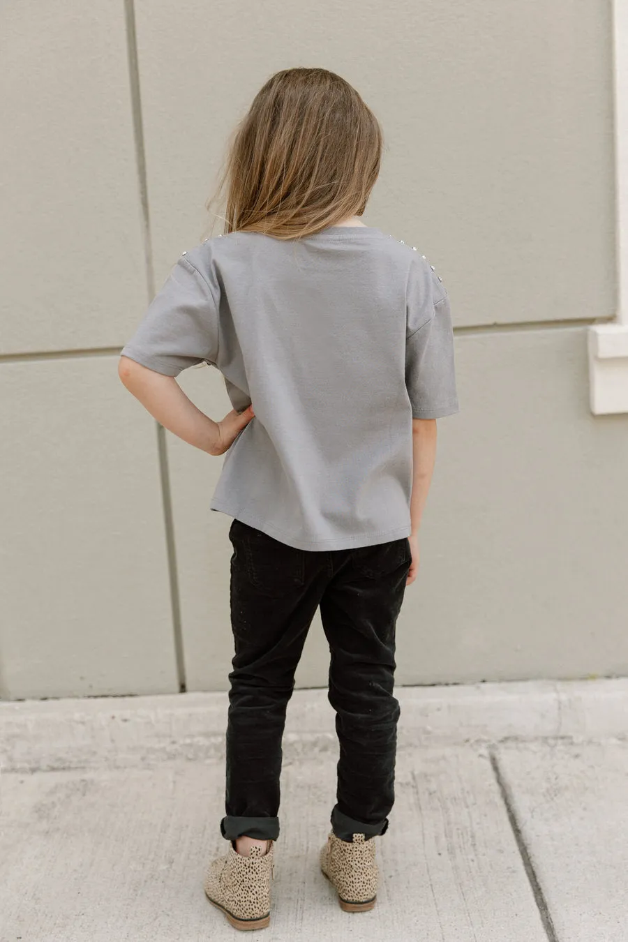 CALIFORNIA RIVERSIDE HIGHLANDERS AFTER PARTY KIDS STUDDED SHORT SLEEVE MODERATELY CROPPED TEE