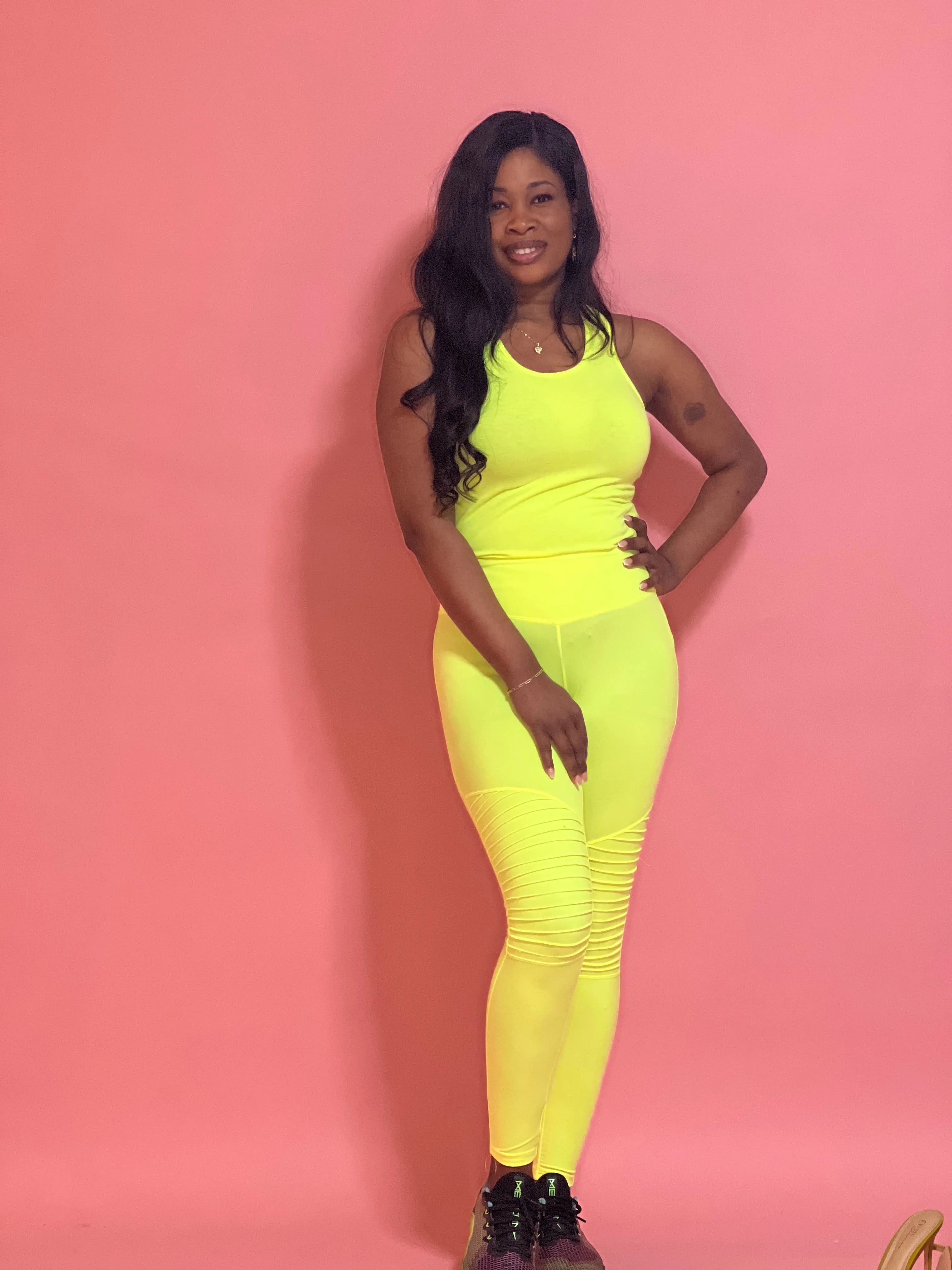 Carly Leggings (Neon Lime Green)