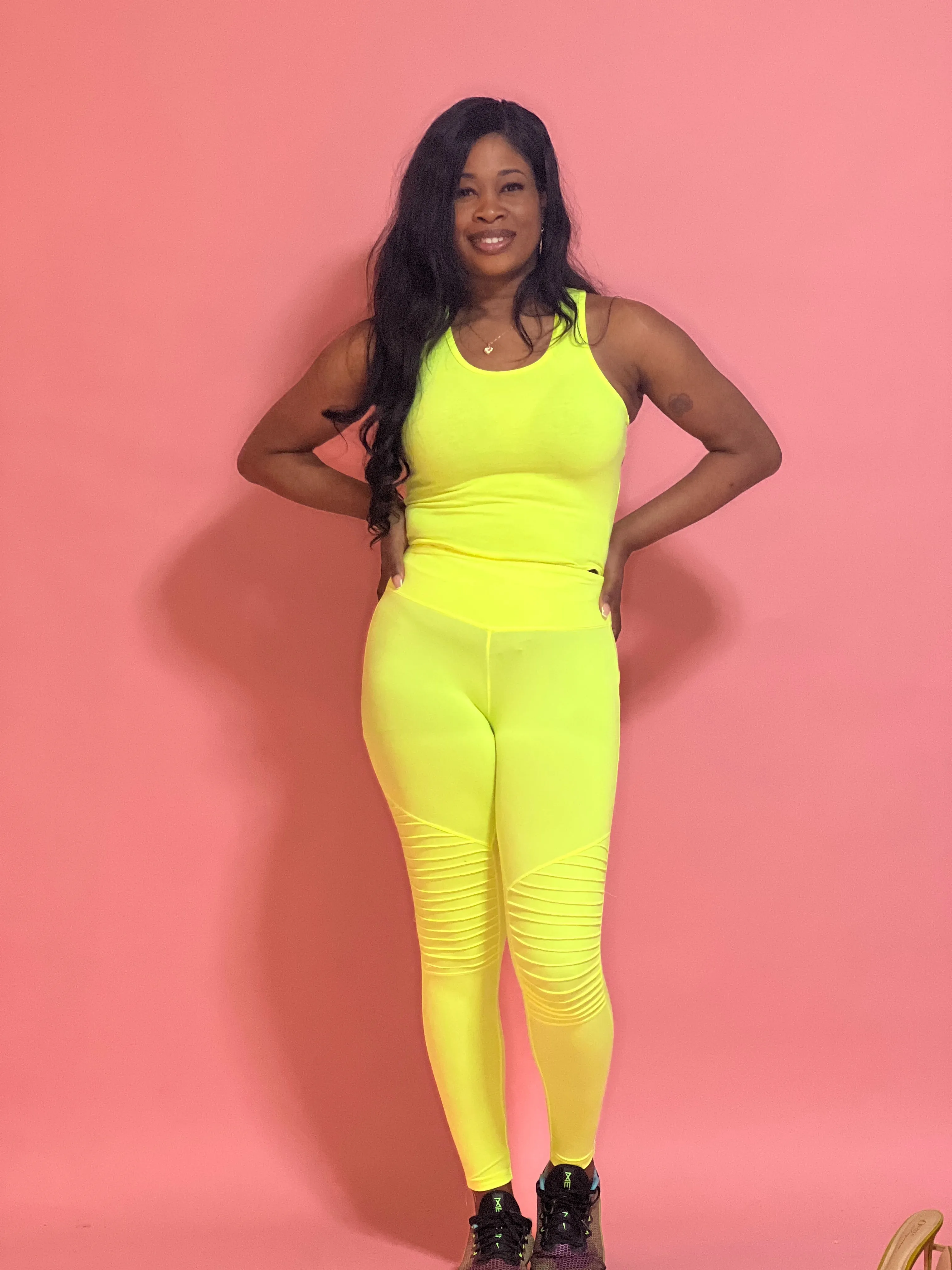 Carly Leggings (Neon Lime Green)