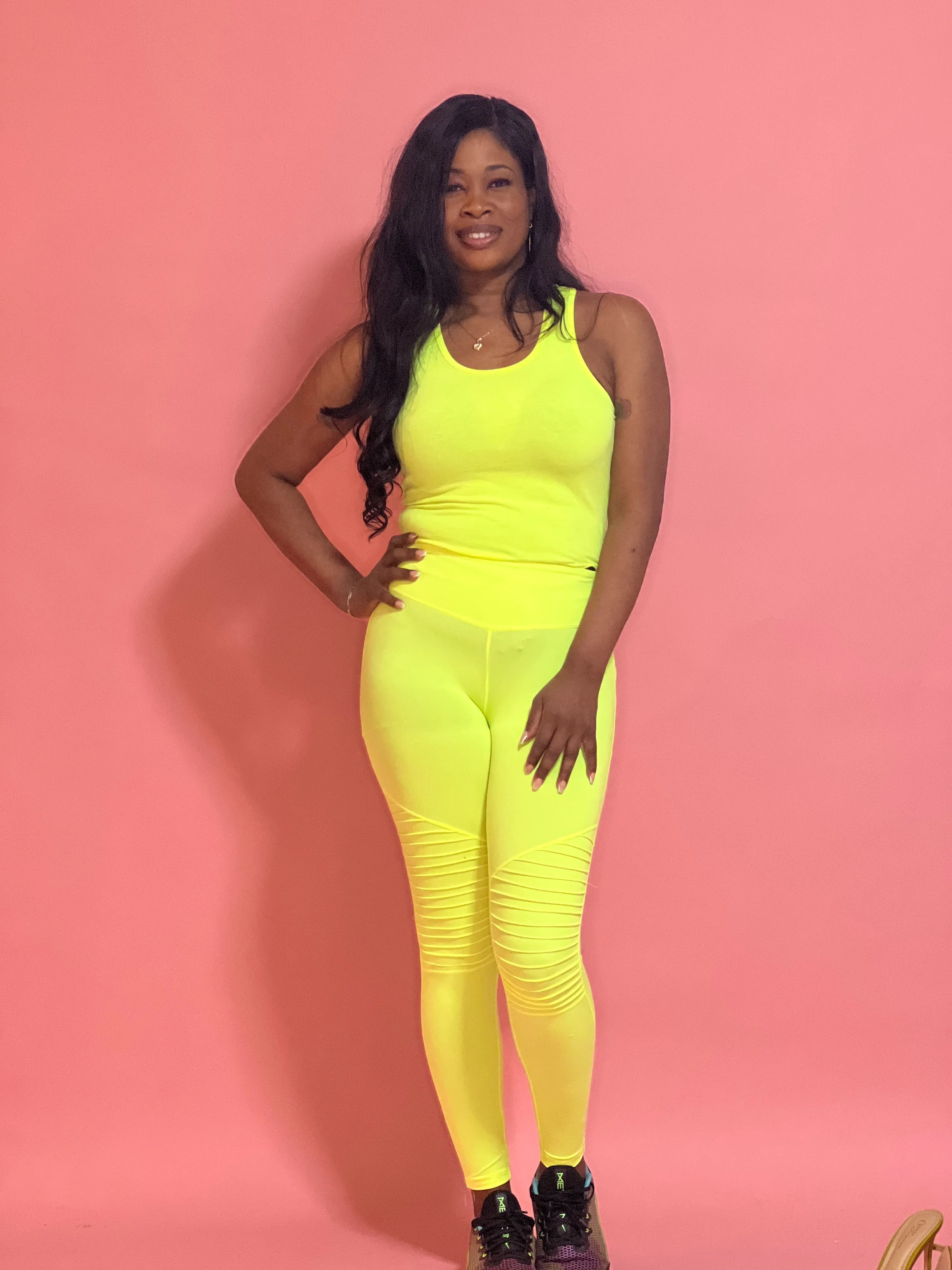 Carly Leggings (Neon Lime Green)