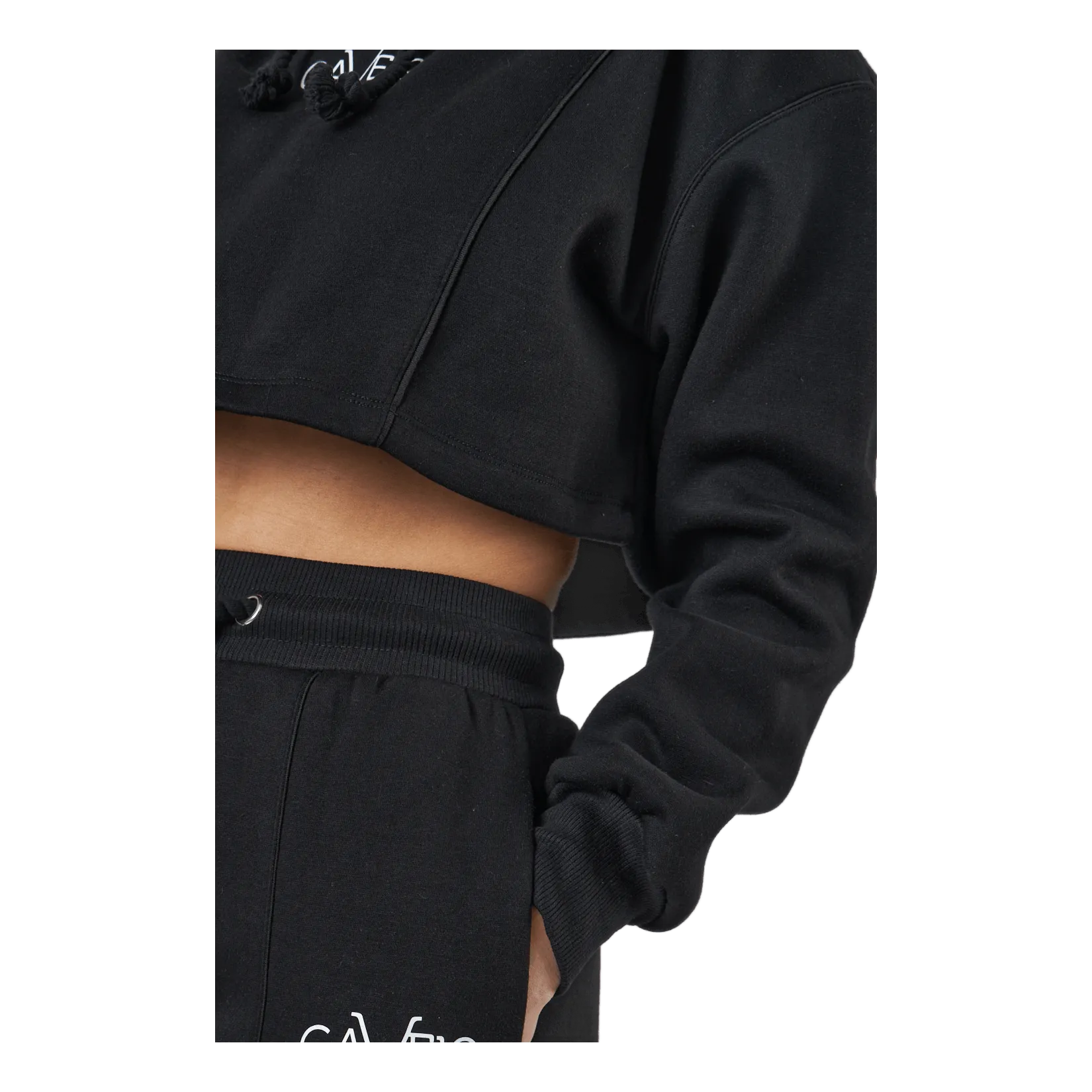 Chill Lounge Cropped Hoodie Black