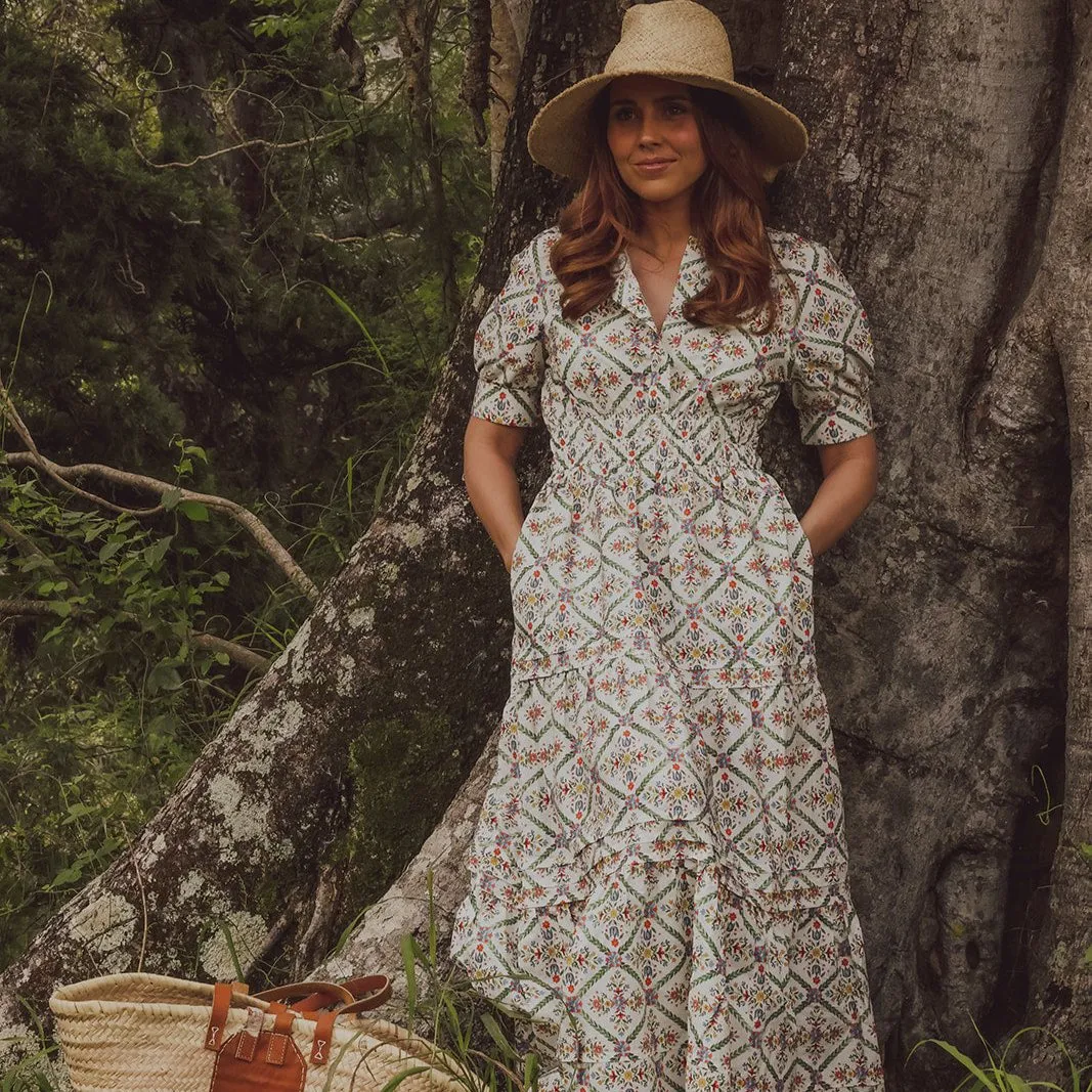 Clementine Cotton Floral Maxi Dress