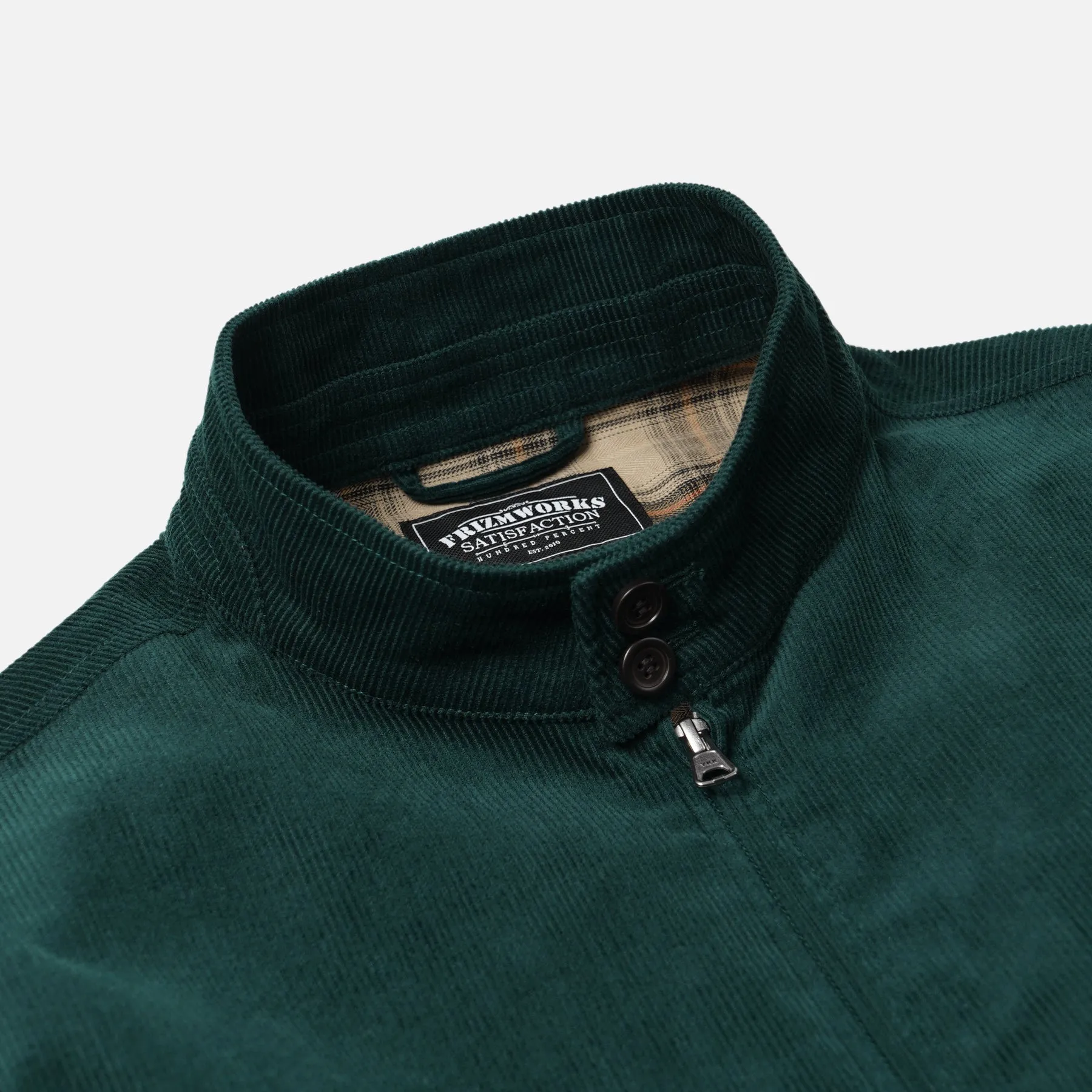CORD BUDDY HARRINGTON JACKET - DARK GREEN