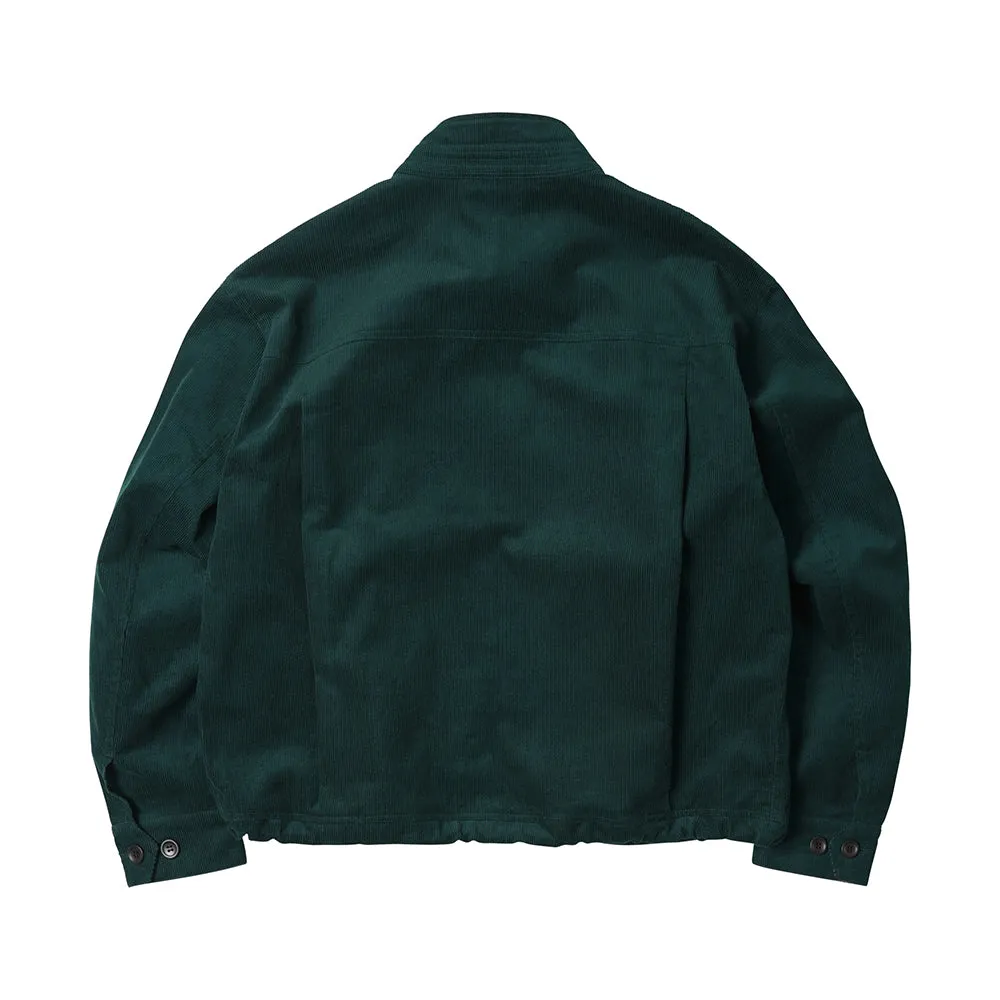 CORD BUDDY HARRINGTON JACKET - DARK GREEN