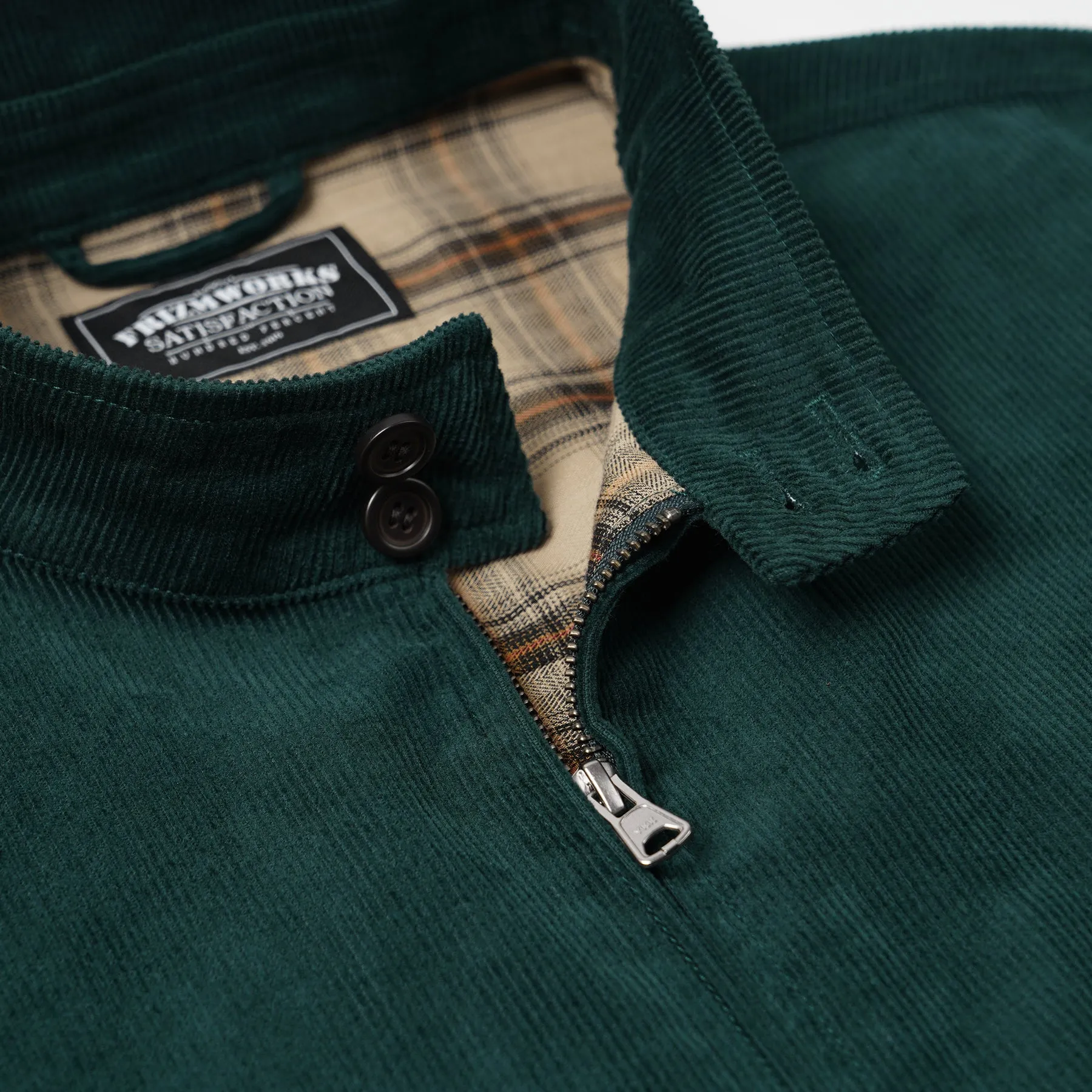 CORD BUDDY HARRINGTON JACKET - DARK GREEN
