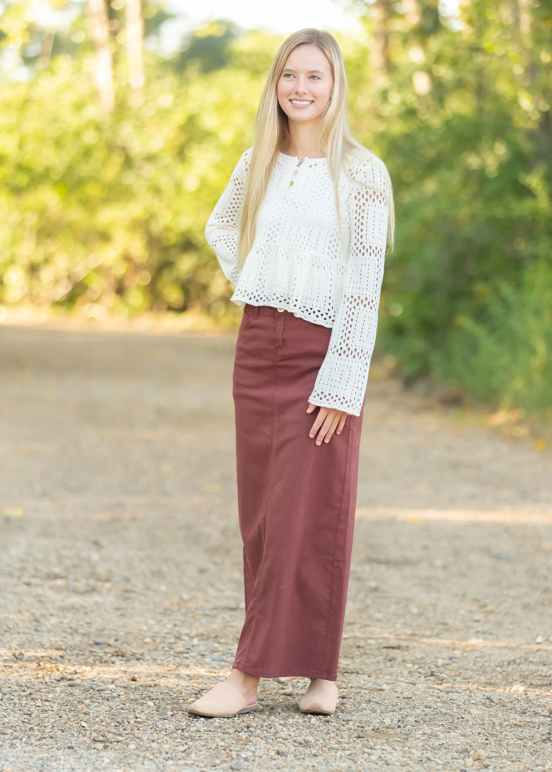 Cream Peplum Long Sleeve Sweater - FINAL SALE