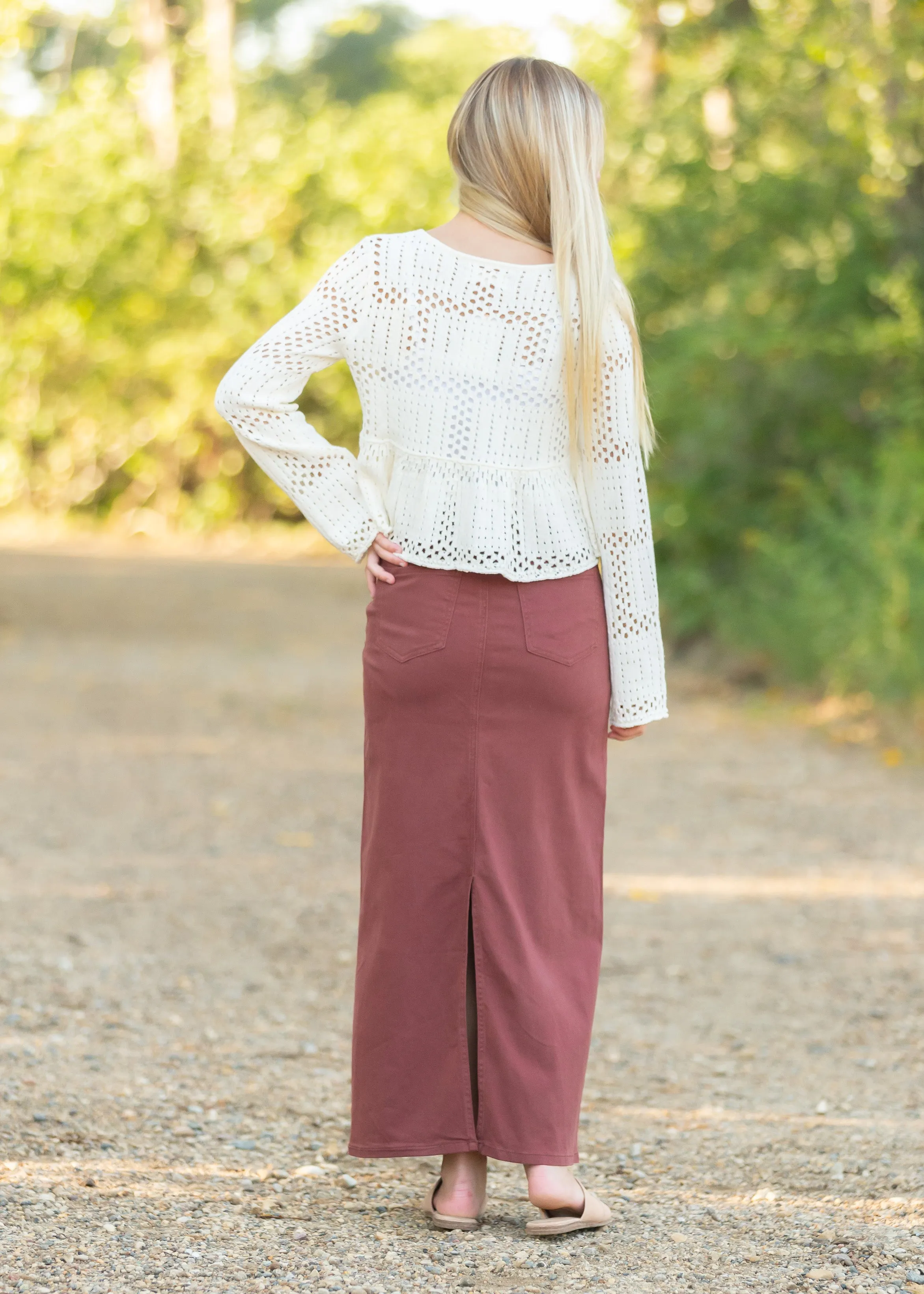 Cream Peplum Long Sleeve Sweater - FINAL SALE