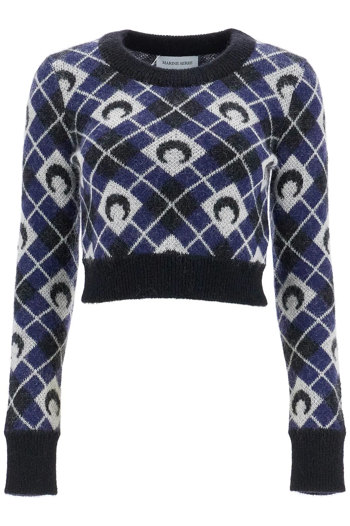 cropped moon argyle pattern WTK044A CKNI0522 BLACK