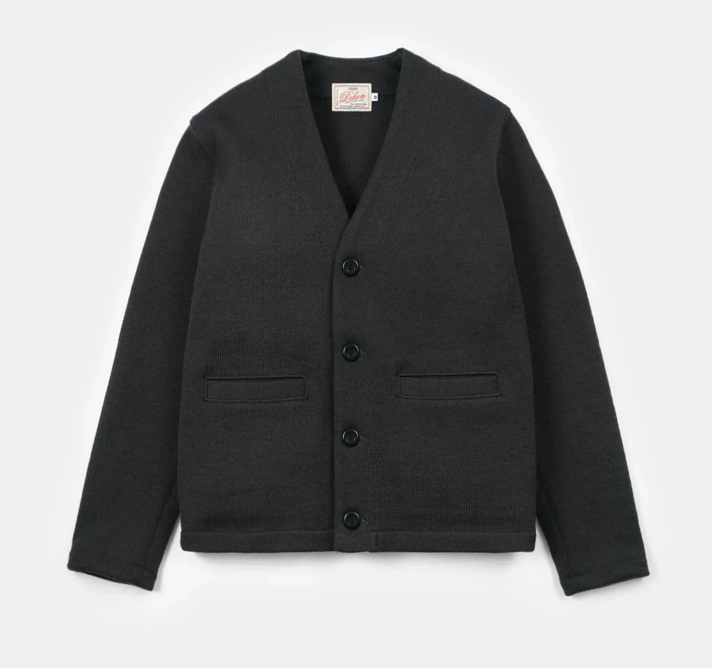 Dehen 1920 - Slouchy Varsity Cardigan - Dark Charcoal