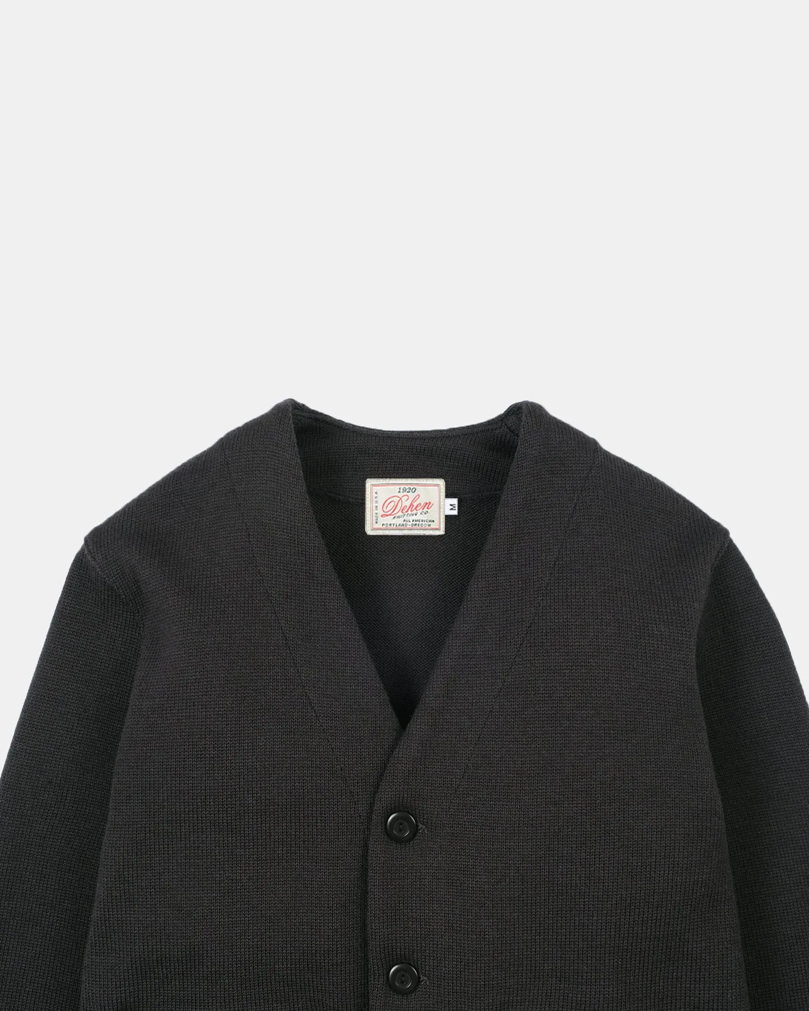 Dehen 1920 - Slouchy Varsity Cardigan - Dark Charcoal