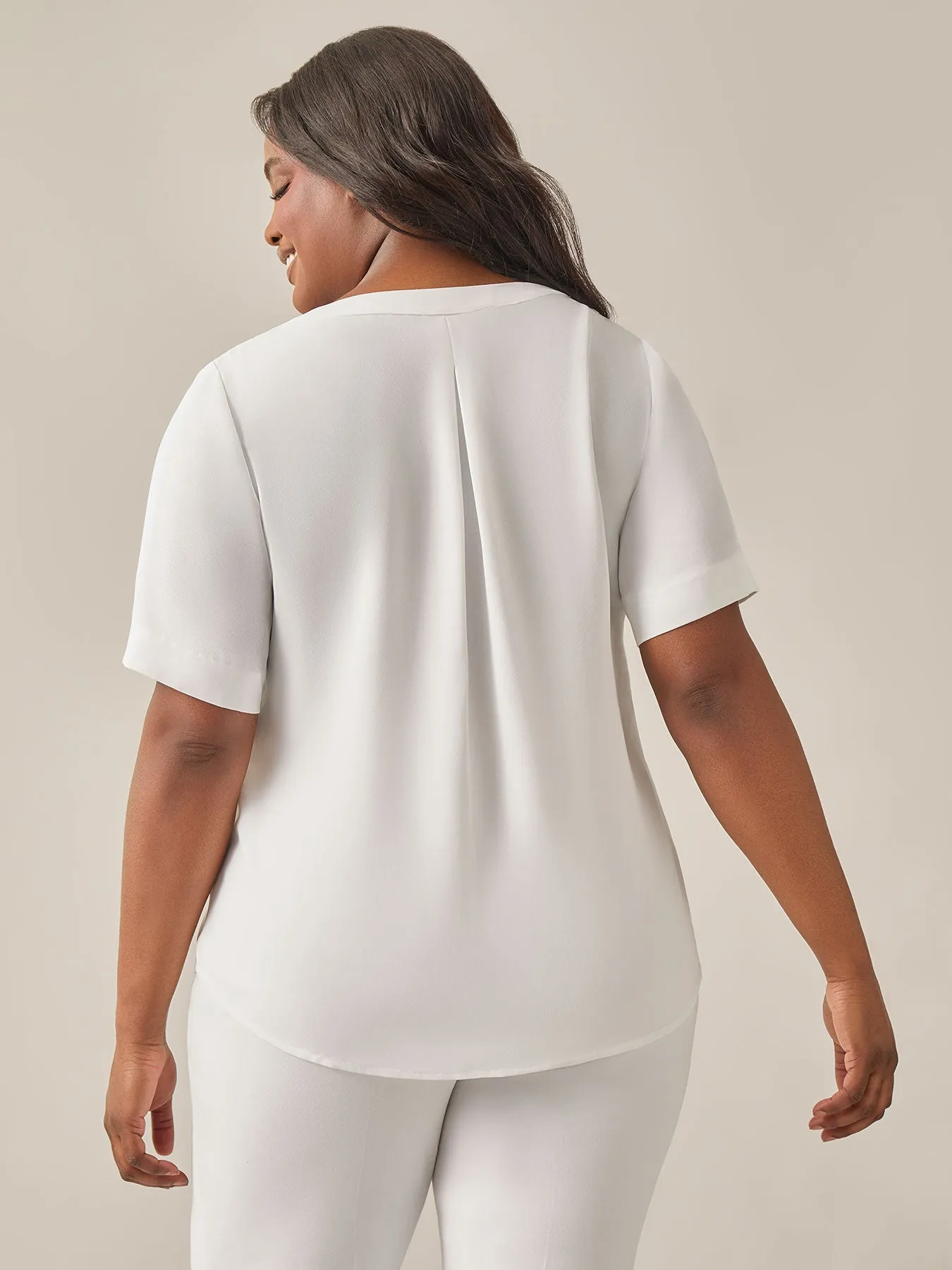 Everyday V-Neck Blouse, White