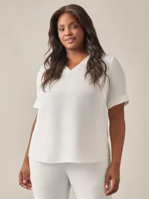 Everyday V-Neck Blouse, White