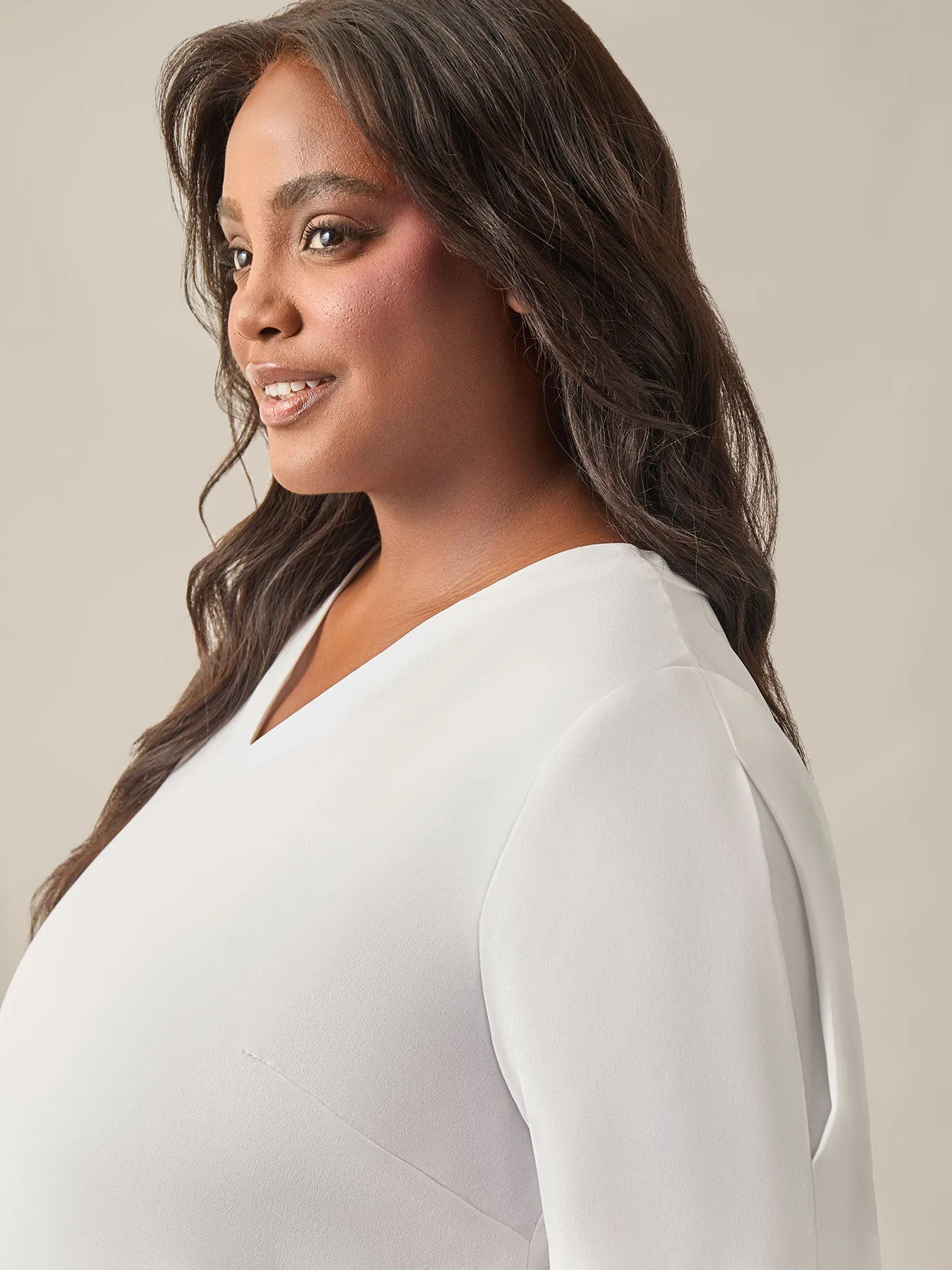 Everyday V-Neck Blouse, White