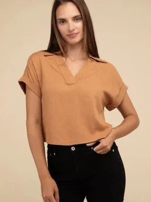 Fashion is a Feeling Short Sleeve Linen Top