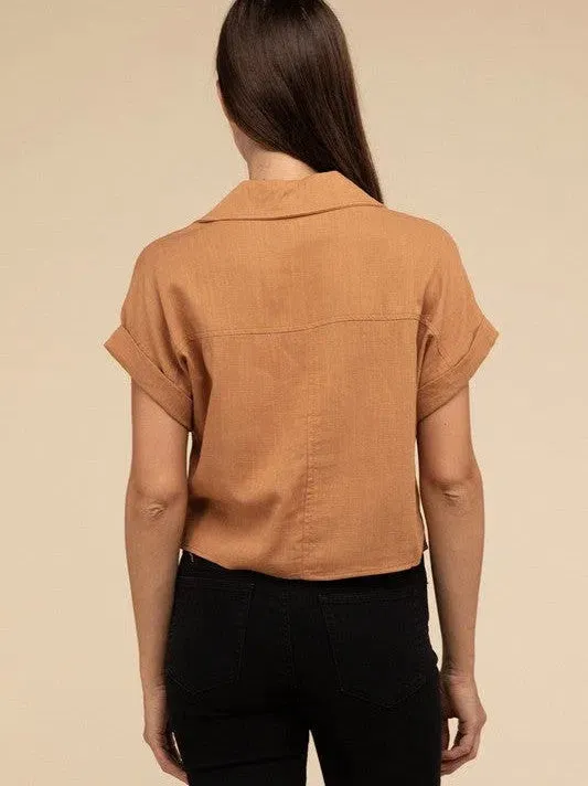 Fashion is a Feeling Short Sleeve Linen Top
