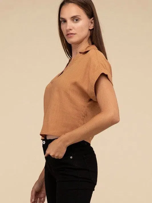 Fashion is a Feeling Short Sleeve Linen Top