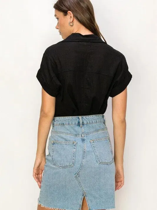 Fashion is a Feeling Short Sleeve Linen Top