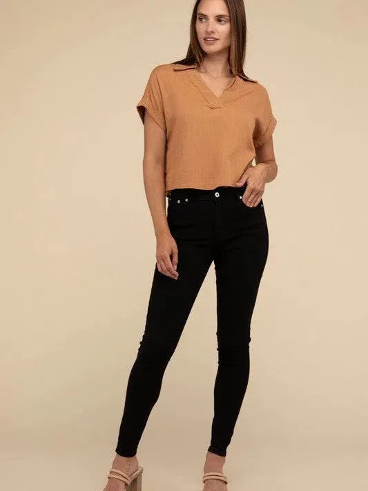 Fashion is a Feeling Short Sleeve Linen Top