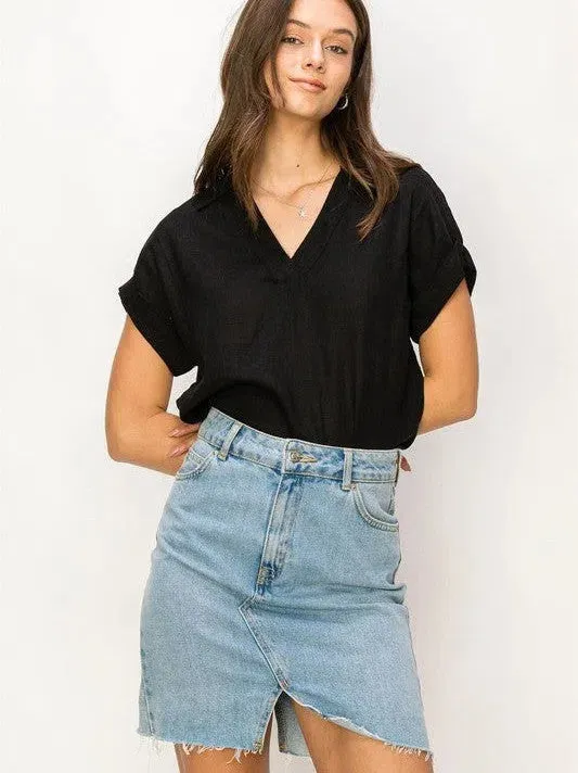 Fashion is a Feeling Short Sleeve Linen Top