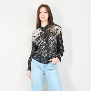 Floral embroidered lace blouse wholesale