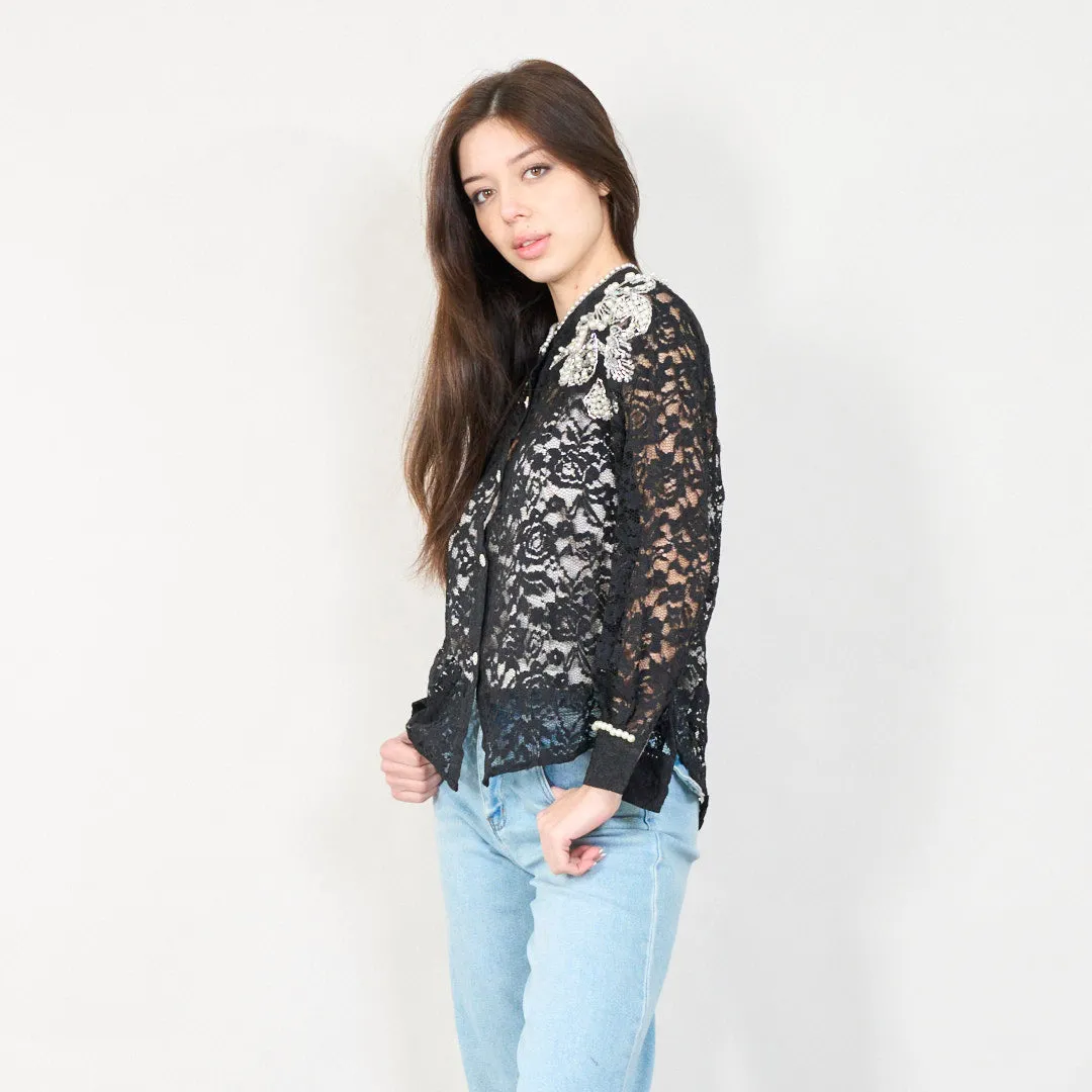 Floral embroidered lace blouse wholesale