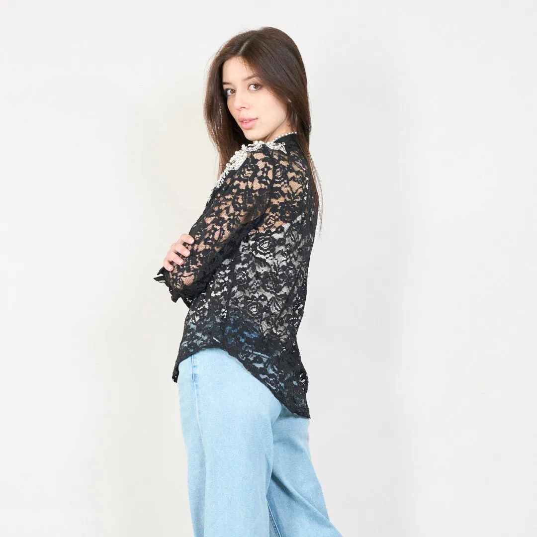 Floral embroidered lace blouse wholesale