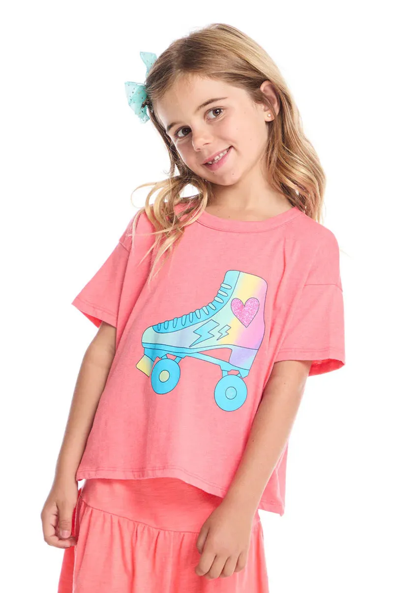 girls roller skates tee