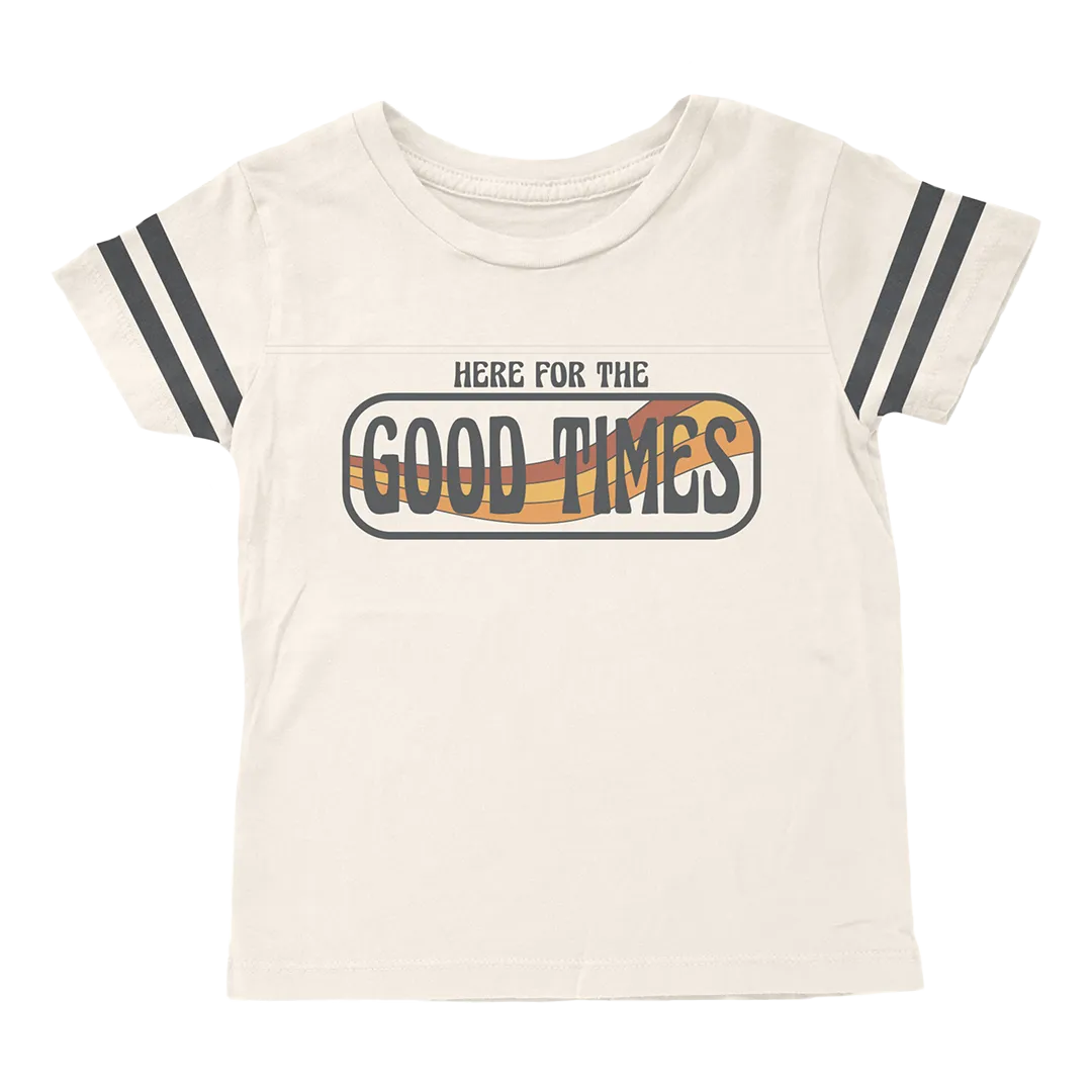 Good Times Football Tee - Natural/Vintage Black