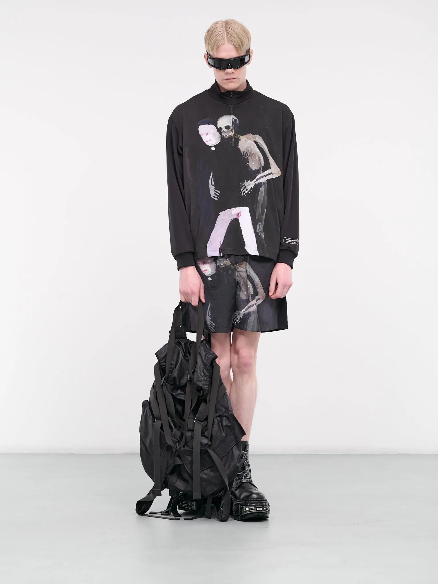 Graphic Quarter-Zip Sweater (UC1D4806-2-BLACK)