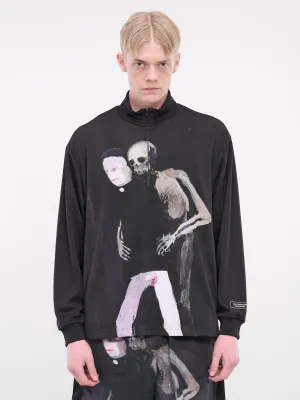 Graphic Quarter-Zip Sweater (UC1D4806-2-BLACK)