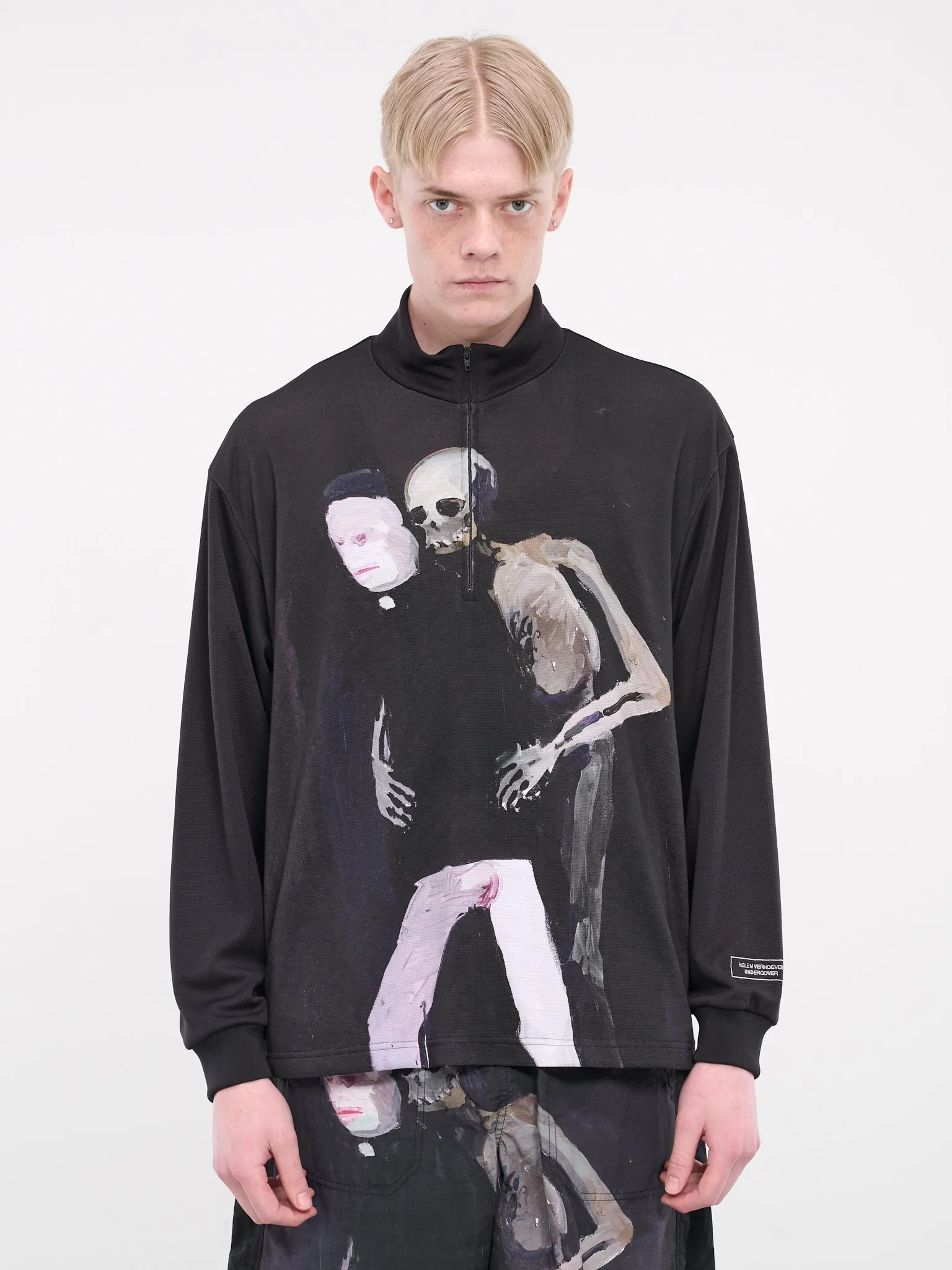 Graphic Quarter-Zip Sweater (UC1D4806-2-BLACK)