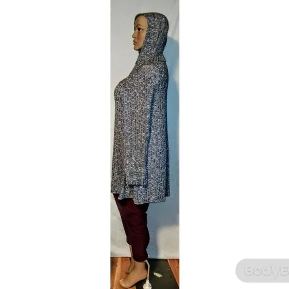 Gray Cardigan with Hoodie