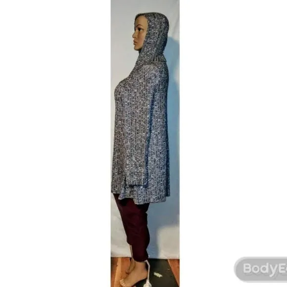 Gray Cardigan with Hoodie