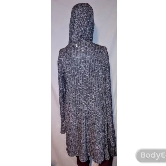 Gray Cardigan with Hoodie
