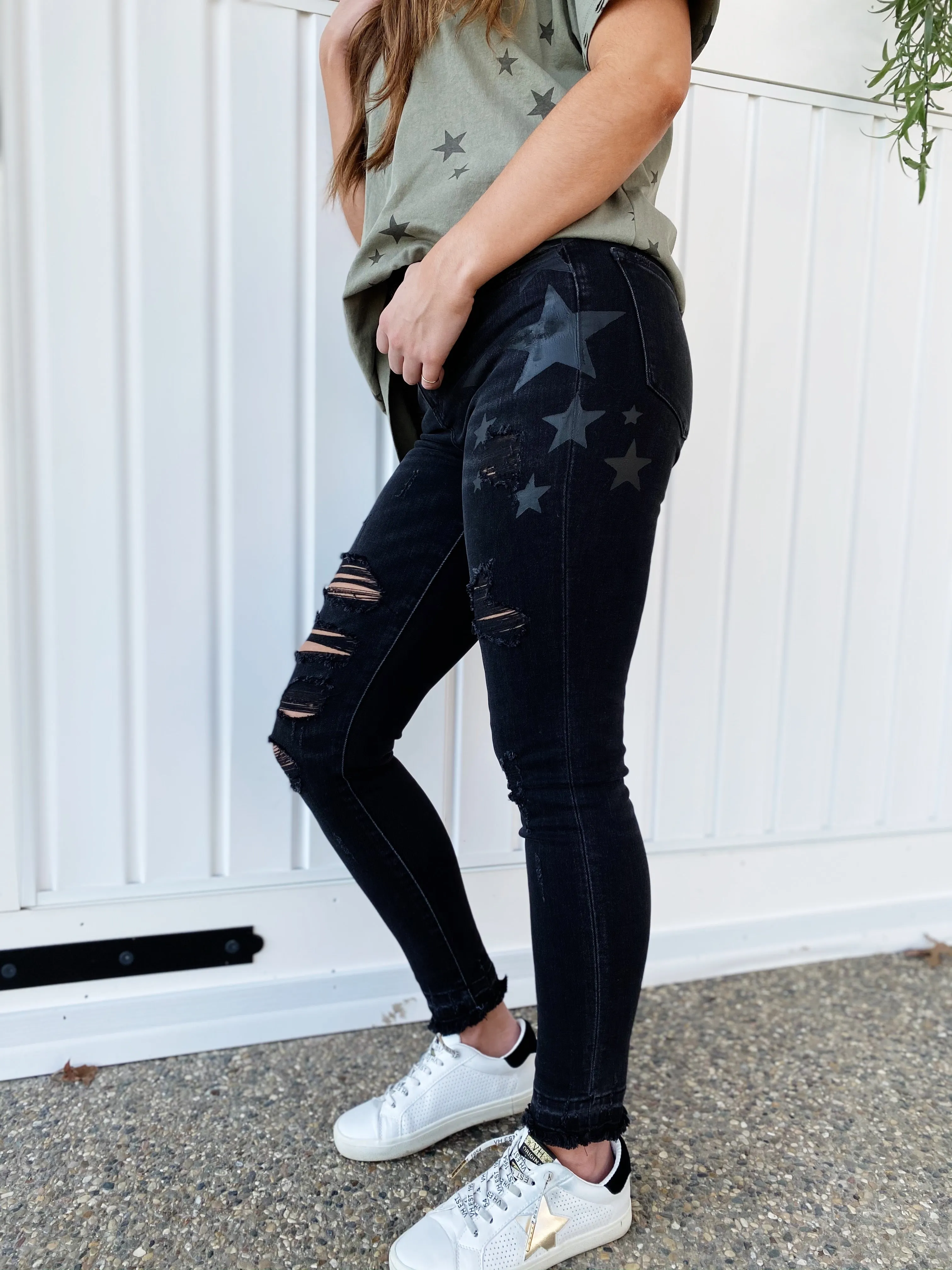 Hailey Star High-Rise Skinny - Black