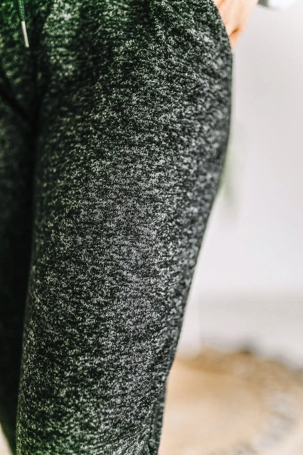 Halli Heathered Dark Charcoal Hacci Jogger | FINAL SALE