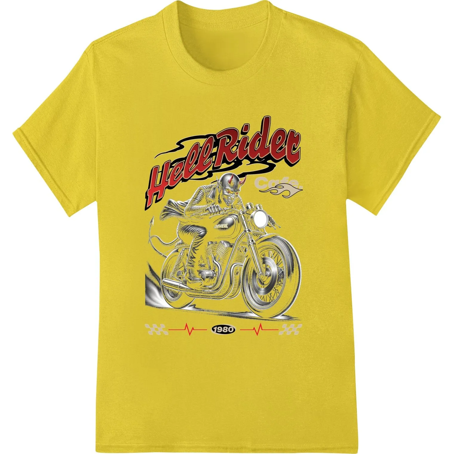 Hell Rider: Skeleton Motorcycle Graphic DTF Print Transfer