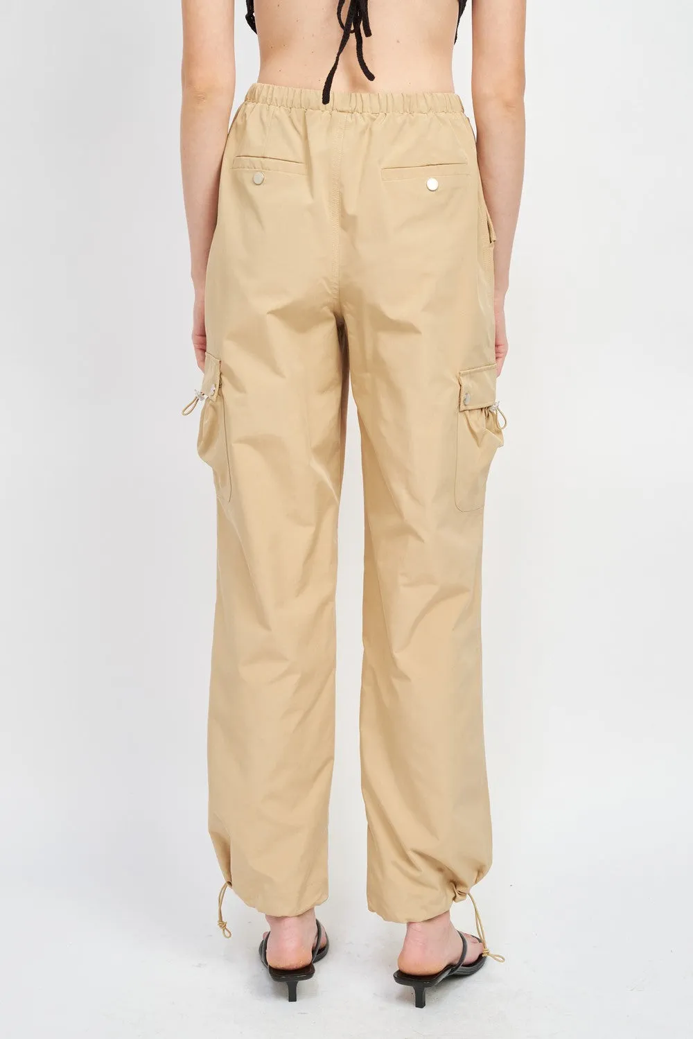High Rise Cargo Pants (Tan)